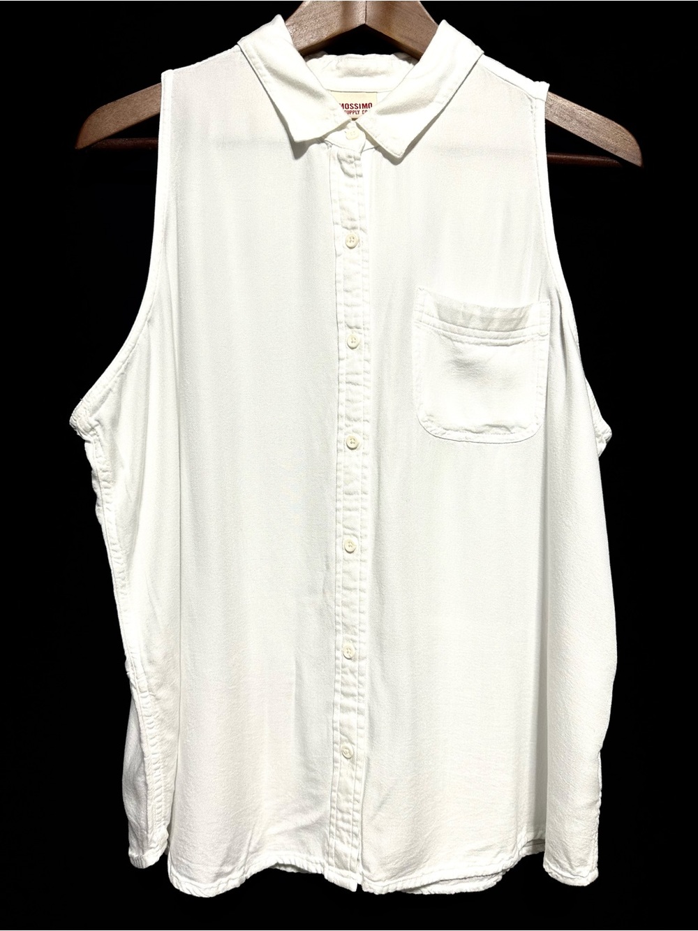 MOSSIMO White Rayon Button Shirt Minimalist Clean Girl Coastal Grandmacore